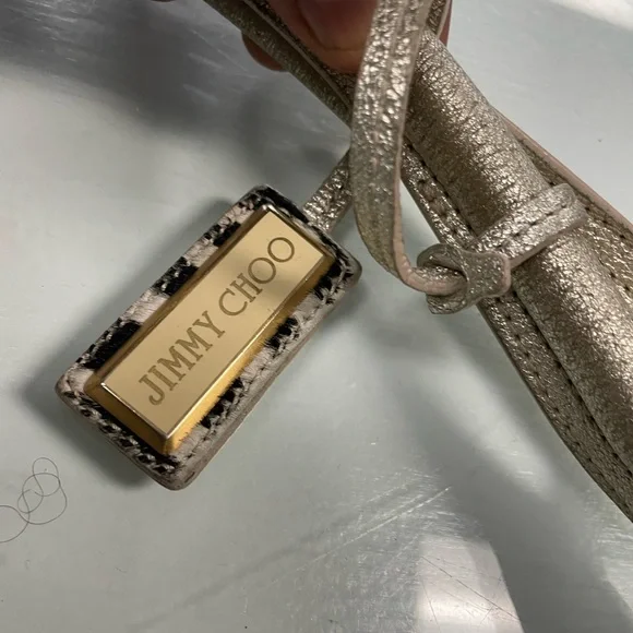 Women’s Vintage Leather Jimmy Choo Sparkly Large Purse 👛 Bag Pre Owned Used - Picture 6 of 16